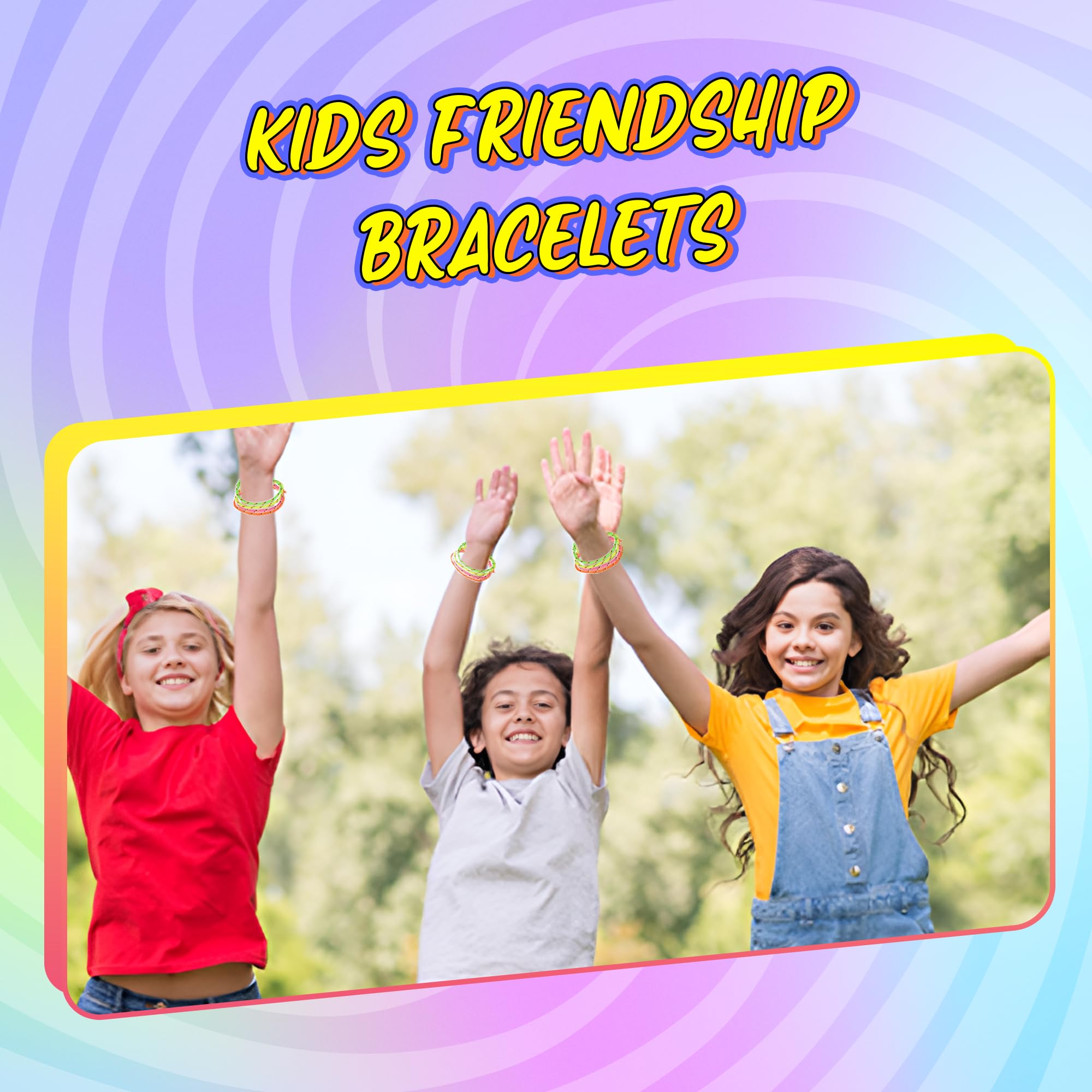 Bedwina 36-Pcs Friendship Bracelets For Kids - Neon Adjustable Woven Rope Friendship Bracelets Bulk for Girls and Boys - Classroom Prizes for Kids Birthday Party Favors & Goodie Bag Stuffers